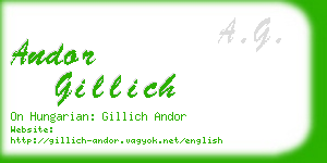 andor gillich business card